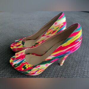 Call It Spring Multicolor Peep-Toe High-Heel Pumps, Size 7